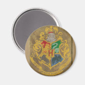 Harry Potter | Rustikale Hogwarts Crest Magnet (Vorderseite/Rückseite)