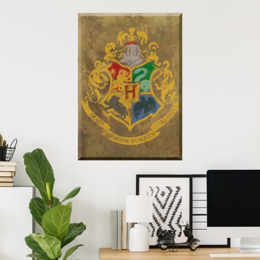 Harry Potter | Rustikale Hogwarts Crest Poster (Heimbüro)