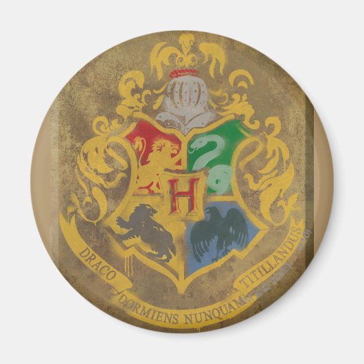 Harry Potter | Rustikales Hogwarts-Wappen Magnet (Vorne)