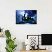 Harry Potter Schloss | Hogwarts bei Nacht Poster (Heimbüro)