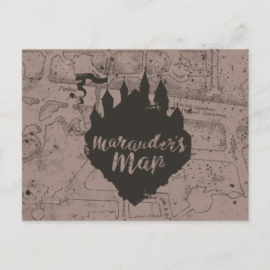 Harry Potter | Schloss HOGWARTS™ Marauder's Map Postkarte (Vorderseite)