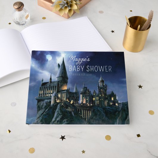 Harry Potter Schloss | Mondbeschienenes Hogwarts B Gästebuch (Vorderseite offen)