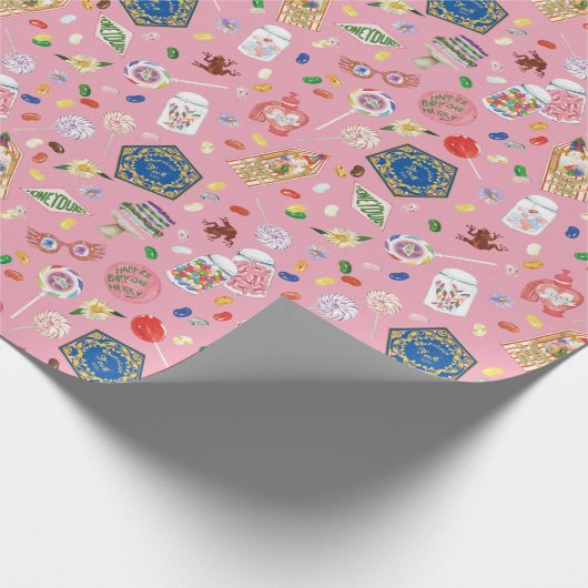 HARRY POTTER™ | Schokoladenfrosch und -muster Geschenkpapier (Ecke)