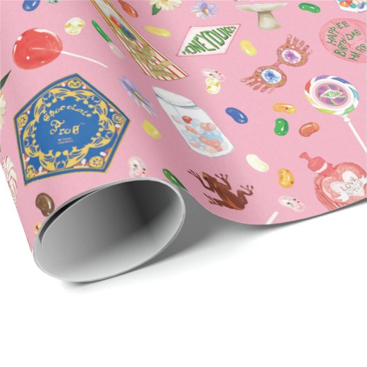 HARRY POTTER™ | Schokoladenfrosch und -muster Geschenkpapier (Rolleneckpunkt)
