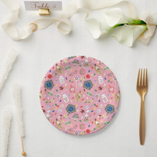 HARRY POTTER™ | Schokoladenfrosch und -muster Pappteller (Hochzeit)