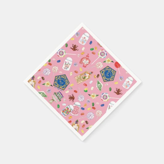 HARRY POTTER™ | Schokoladenfrosch und -muster Serviette (Ecke)