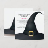 Harry Potter | Schwarze Hexenhut-Babyparty Einladung (Vorne/Hinten)