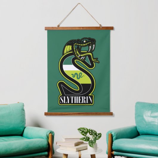 HARRY POTTER™ | SLYTHERIN™ Athletic Badge Wandteppich Mit Holzrahmen (Wohnzimmer)
