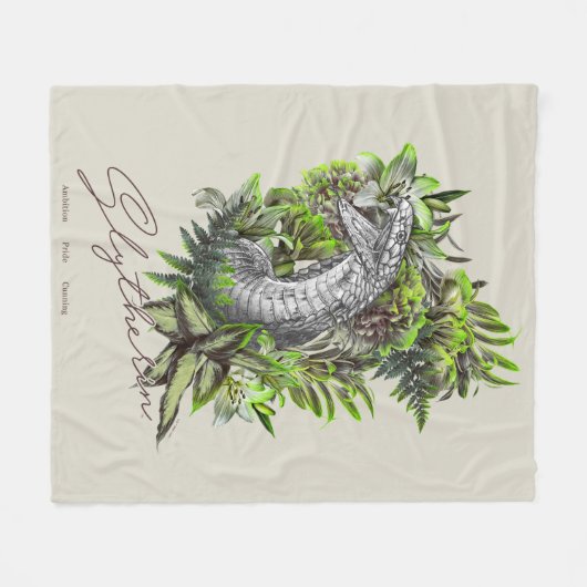 HARRY POTTER™ SLYTHERIN™ Blumengrafik Fleecedecke (Vorderseite (Horizontal))