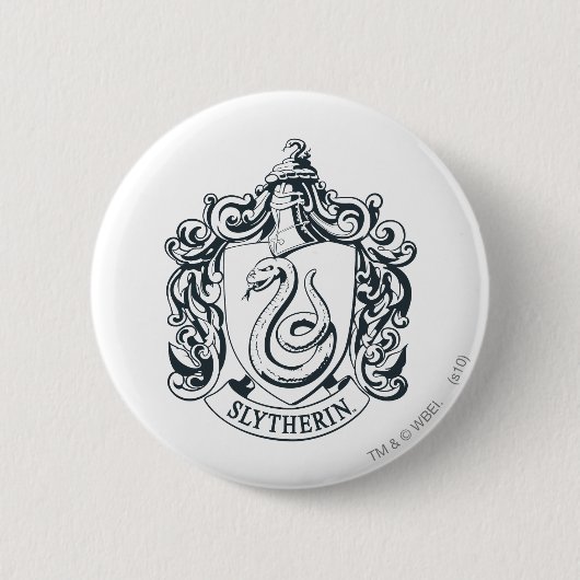 Harry Potter | Slytherin Crest - Black and White Button (Vorderseite)