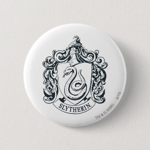 Harry Potter   Slytherin Crest - Black and White Button