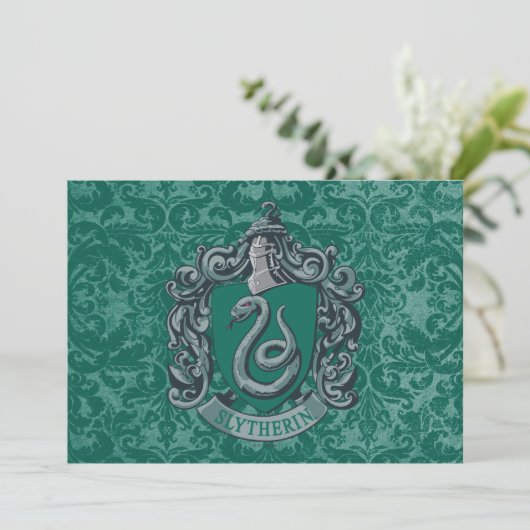 Harry Potter | Slytherin Crest Green Karte (Stehend Vorderseite)