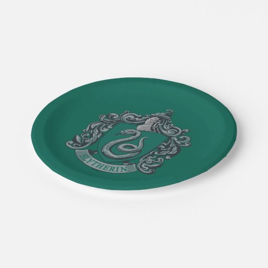 Harry Potter | Slytherin Crest Green Pappteller (Schrägansicht)