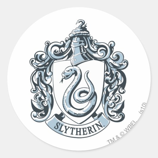 Harry Potter | Slytherin Crest - Ice Blue Runder Aufkleber (Vorderseite)