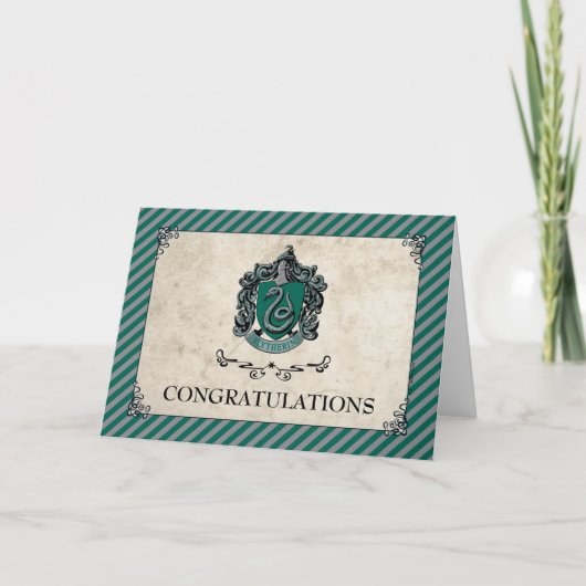 Harry Potter | Slytherin Gratulation Karte (Vorderseite)
