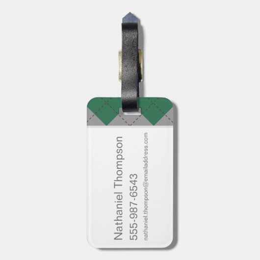 Harry Potter | Slytherin House Pride Wappen Gepäckanhänger (Rückseite vertikal)