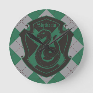 Harry Potter   Slytherin House Pride Wappen Runde Wanduhr