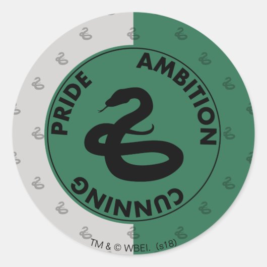 Harry Potter | SLYTHERIN™ House Traits Graphic Runder Aufkleber (Vorderseite)