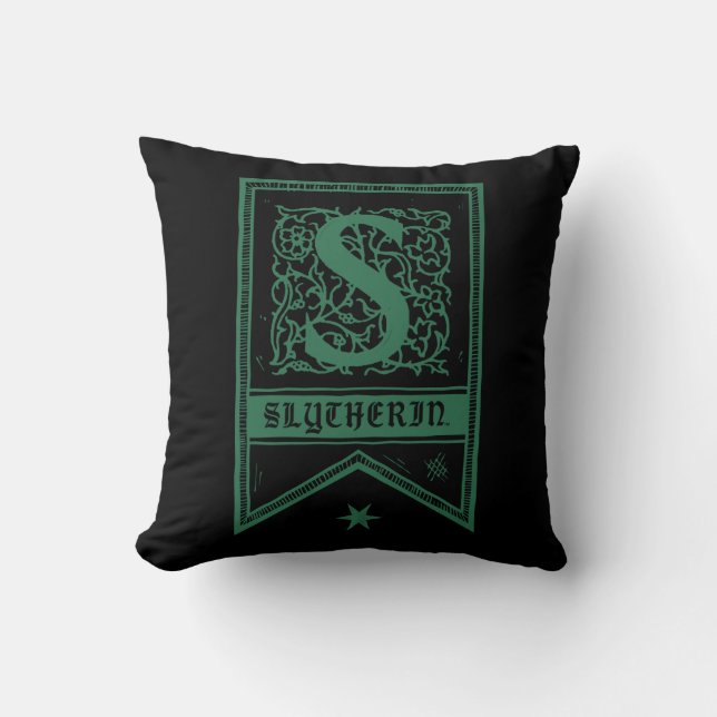 Harry Potter | Slytherin Monogram Banner Kissen (Vorderseite)