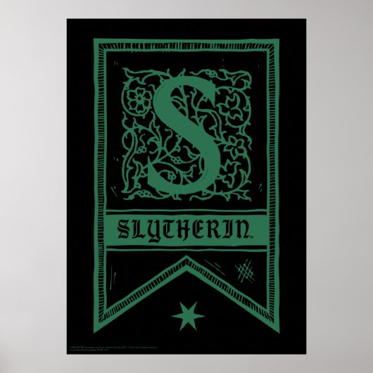 Harry Potter | Slytherin Monogram Banner Poster (Vorne)