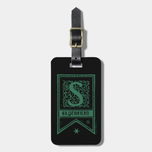 Harry Potter | Slytherin-Monogrammbanner Gepäckanhänger (Vorderseite vertikal)