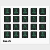 Harry Potter | Slytherin-Monogrammbanner Quadratischer Aufkleber (Blatt)