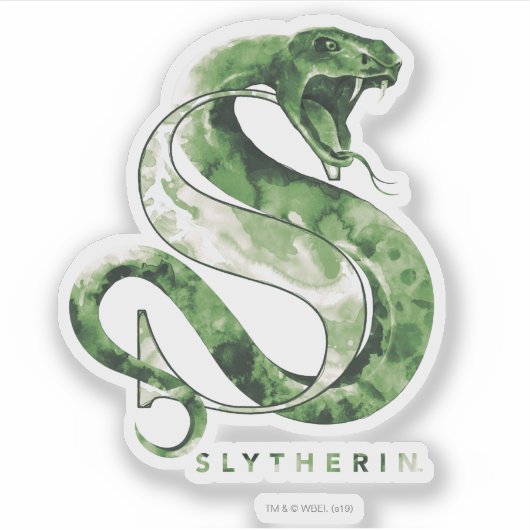 Harry Potter | SLYTHERIN™ Schlange Wasserfarbe Aufkleber (Vorderseite)