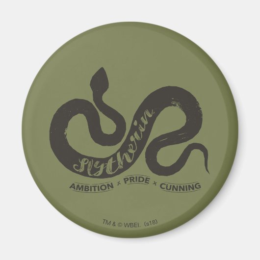 Harry Potter | SLYTHERIN™ Silhouette Typografie Magnet (Vorne)