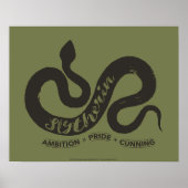Harry Potter | SLYTHERIN™ Silhouette Typografie Poster (Vorne)