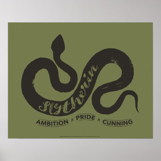 Harry Potter | SLYTHERIN™ Silhouette Typografie Poster (Vorne)