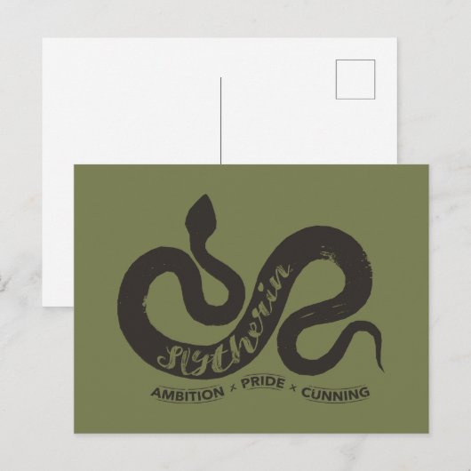 Harry Potter | SLYTHERIN™ Silhouette Typografie Postkarte (Vorne/Hinten)