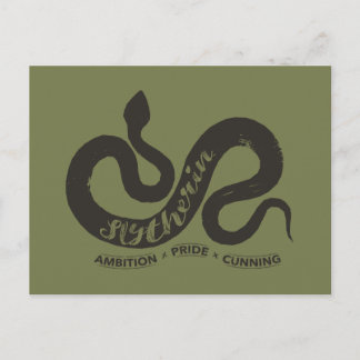 Harry Potter | SLYTHERIN™ Silhouette Typografie Postkarte