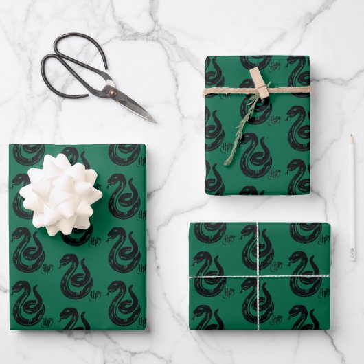 Harry Potter | Slytherin Snake Icon Geschenkpapier Set (Vorderseite)