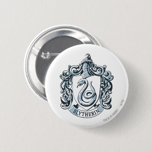Harry Potter | Slytherin Wappen - Eisblau Button (Vorne & Hinten)