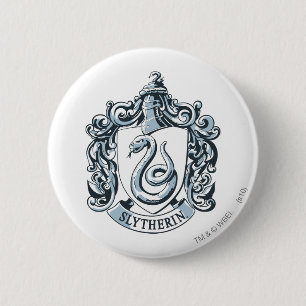 Harry Potter   Slytherin Wappen - Eisblau Button
