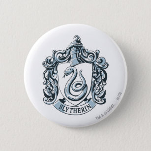 Harry Potter   Slytherin Wappen - Eisblau Button