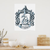 Harry Potter | Slytherin Wappen - Eisblau Poster (Küche)