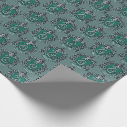 Harry Potter | Slytherin Wappen Green Geschenkpapier (Ecke)