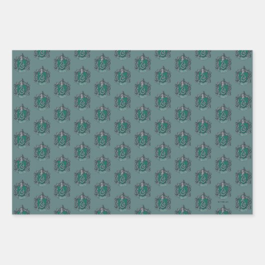 Harry Potter | Slytherin Wappen Green Geschenkpapier Set (Vorderseite 3)
