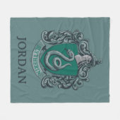 Harry Potter | Slytherin Wappen Grün Fleecedecke (Vorderseite (Horizontal))
