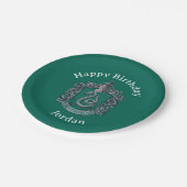 Harry Potter | Slytherin Wappen Grün Pappteller (Schrägansicht)