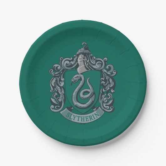 Harry Potter | Slytherin-Wappen Grün Pappteller (Vorderseite)