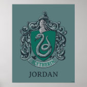 Harry Potter | Slytherin Wappen Grün Poster (Vorne)