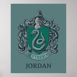 Harry Potter   Slytherin Wappen Grün Poster