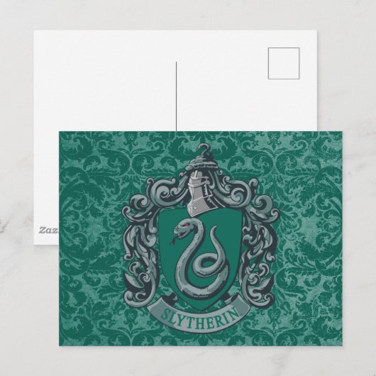 Harry Potter | Slytherin Wappen Grün Postkarte (Vorne/Hinten)