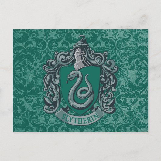 Harry Potter | Slytherin Wappen Grün Postkarte (Vorderseite)