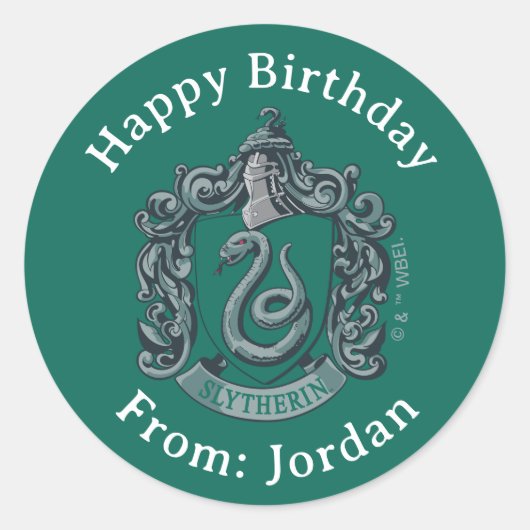 Harry Potter | Slytherin-Wappen Grün Runder Aufkleber (Vorderseite)