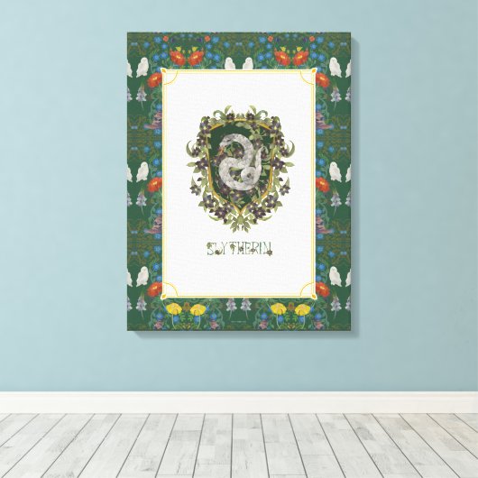 HARRY POTTER™ | SLYTHERIN™ Wappen Leinwanddruck (Insitu (Holzboden))