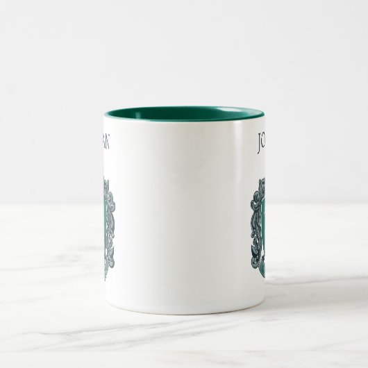 Harry Potter | Slytherin-Wappen | Name hinzufügen Zweifarbige Tasse (Mittel)