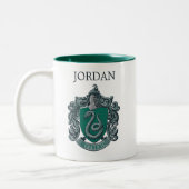 Harry Potter | Slytherin-Wappen | Name hinzufügen Zweifarbige Tasse (Links)